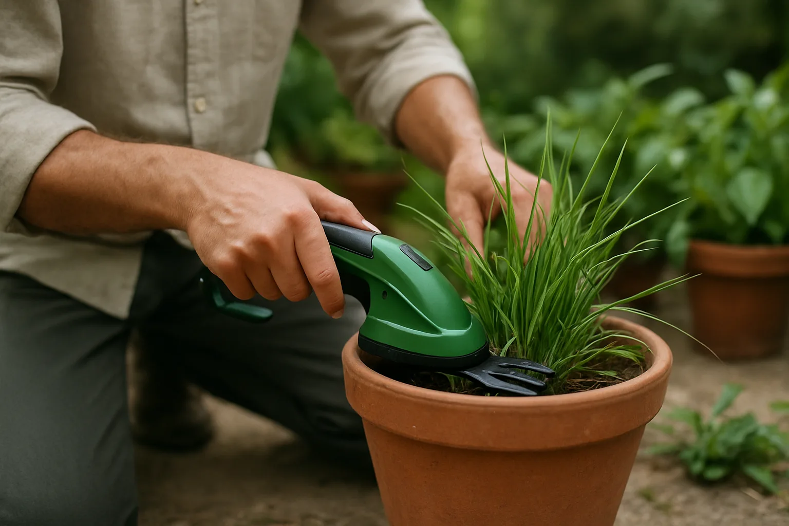 Cómo usar y cuidar una cortadora de pasto en maceta para mantener tus plantas saludables
