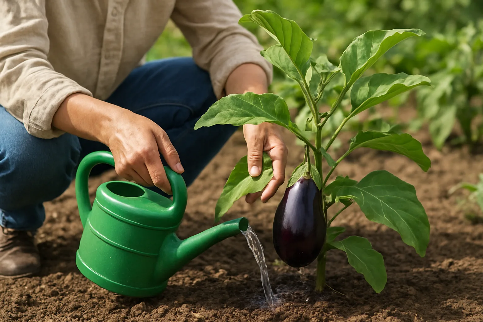 Cuidados esenciales para la planta de berenjena: riego, luz y reproducción