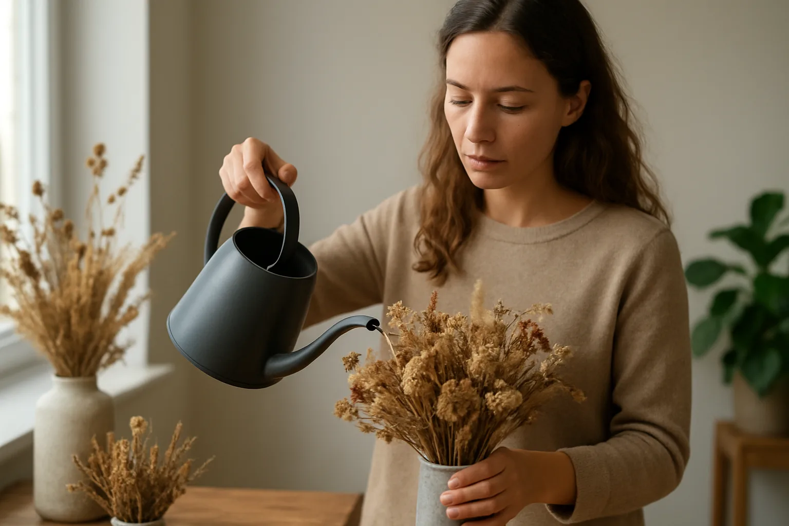 Flores secas: cuidados esenciales, riego adecuado y condiciones de luz