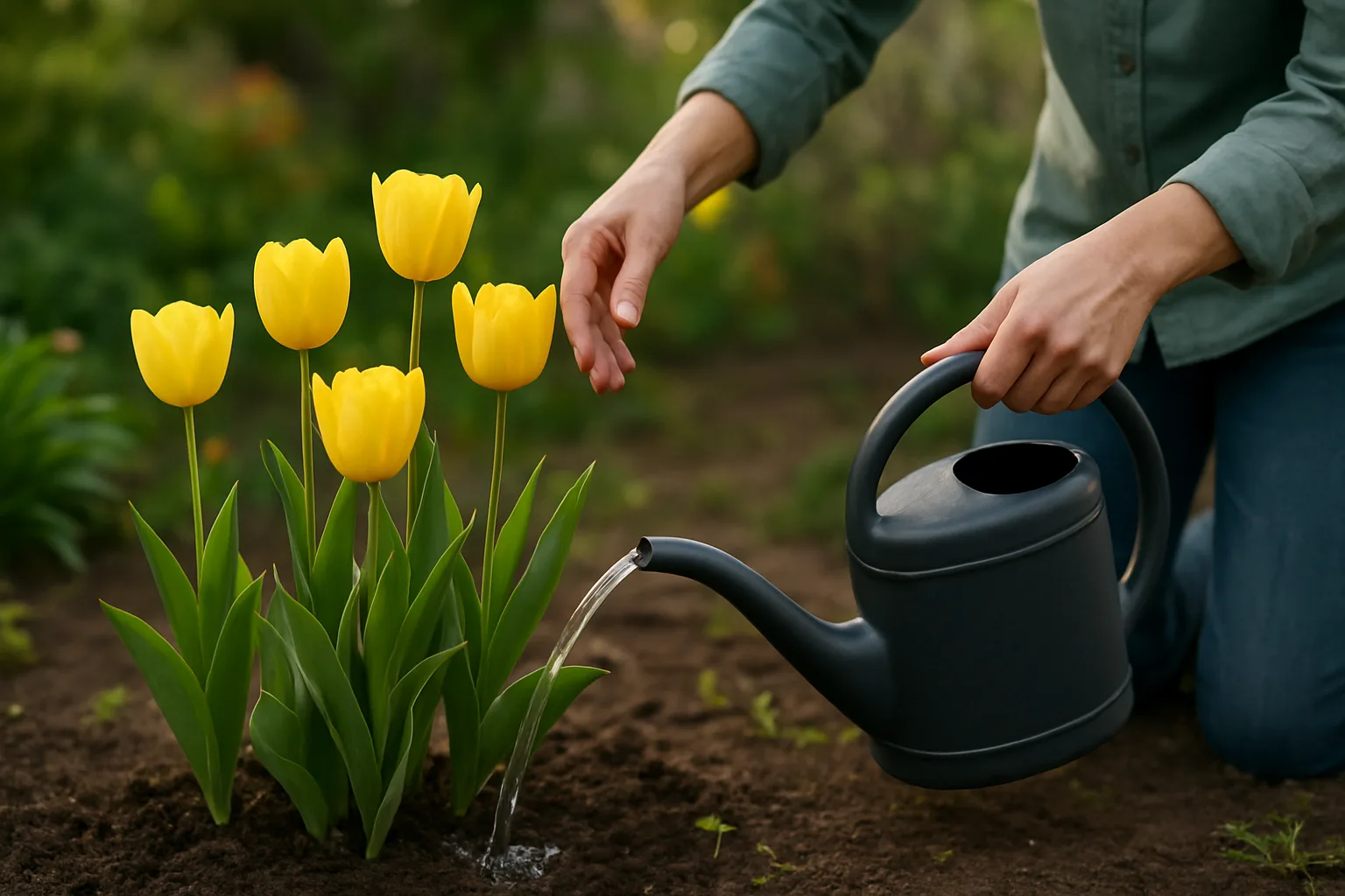 Tulipanes amarillos: cuidados clave, riego, luz y métodos de reproducción