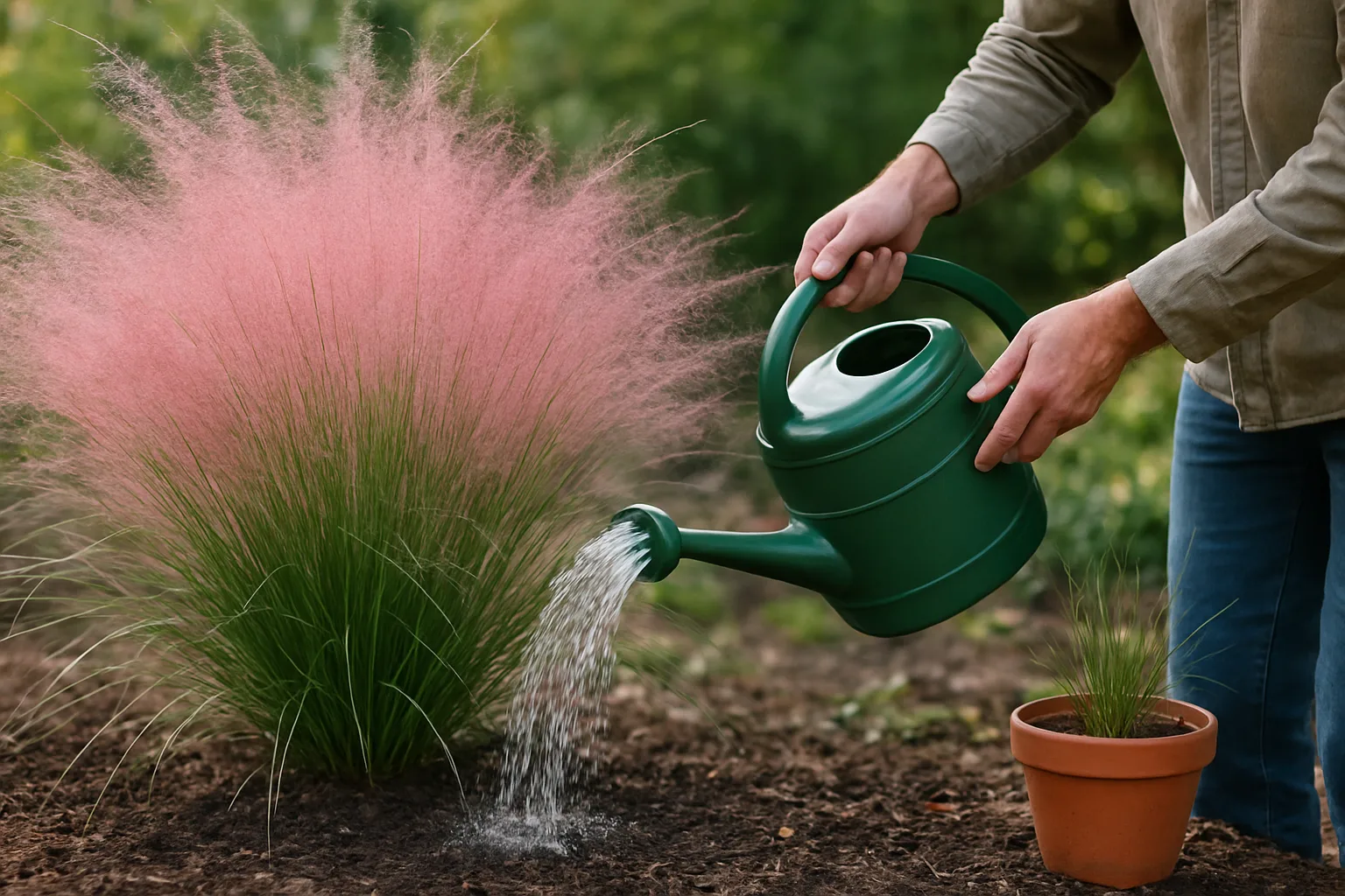 Muhlenbergia capillaris: cuidados esenciales de riego, luz y reproducción